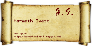 Harmath Ivett névjegykártya